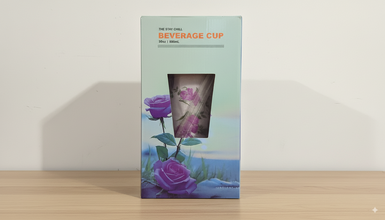 Beverage Cup Printed Flower Tumbler
