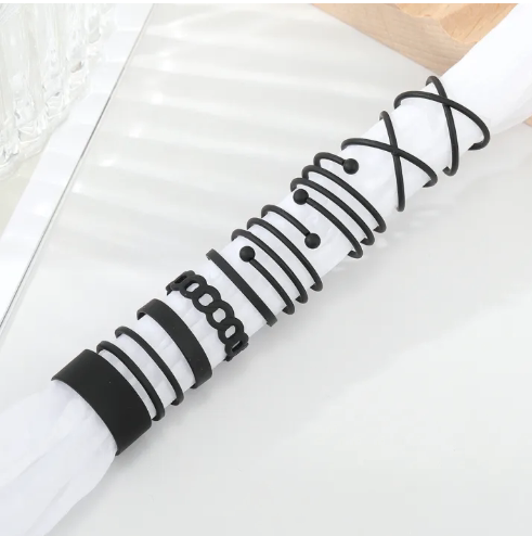 IPARAM Punk Gothic Black Rings